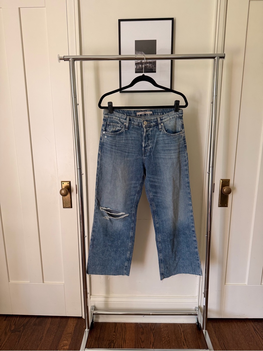 NWOT Hudson Jeans Light Blue Distressed Skinny Crop Jeans